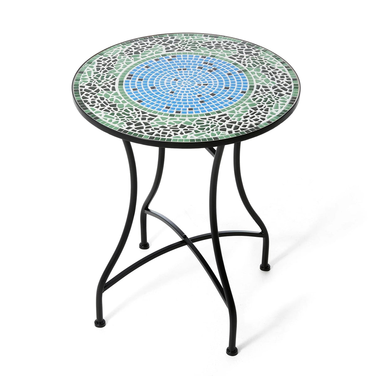 Glitzhome Klappbares Bistro-Set aus Metall für den Außenbereich, 3-teilig, Terrassentisch und Stühle