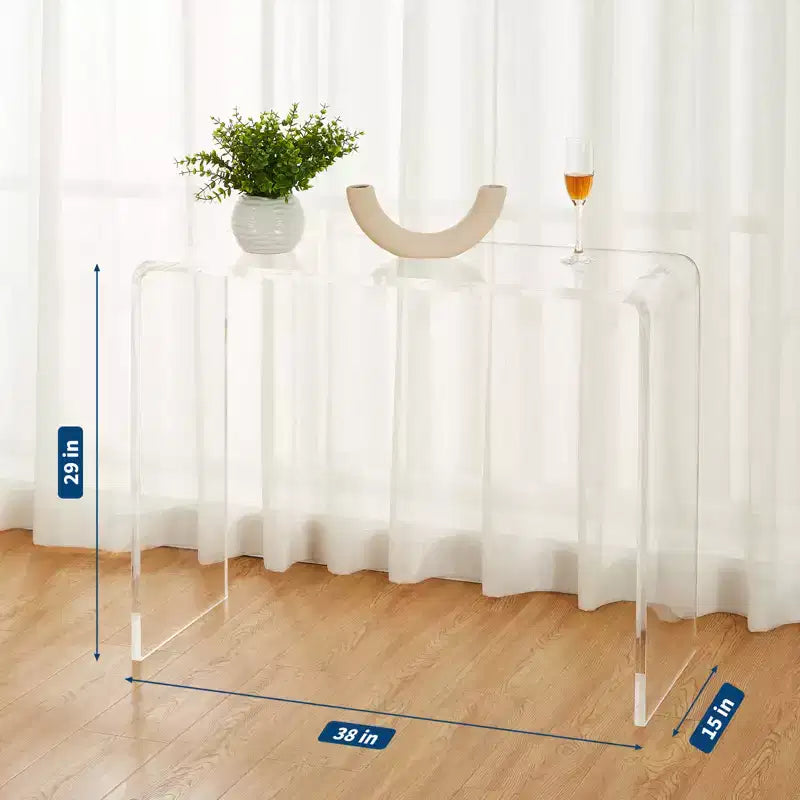 COZONY Moderner Konsolentisch aus Acryl, Transparenter schmaler Beistelltisch, Kompakter Akzent für den Eingangsbereich, Robust & Leicht, für Wohn- oder Esszimmer