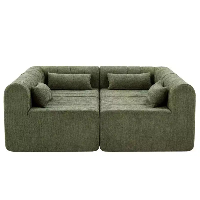 145.5 Modernes, wandelbares Ecksofa, Polster-Ecksofa für 4 Personen mit Schaumstoffkern, L-förmiges Wohnzimmer-Sofa-Panipeachy