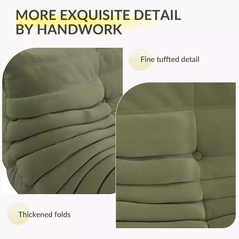 Übergroßes Sitzsack-Sofa mit Fußhocker, tierfreundliches Wildlederimitat-Loveseat für Wohnzimmer & Büro