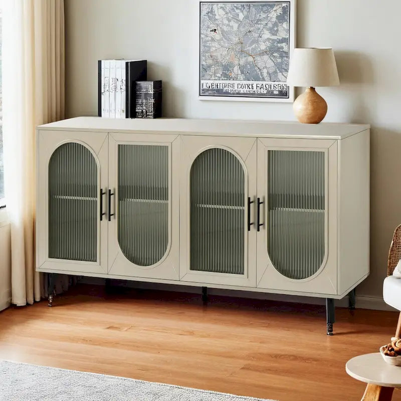 TV-Ständer für 65+ Zoll Fernseher, TV-Schrank aus Holz mit Stauraum & verstellbaren Regalen, Medienkonsole für Wohnzimmer Schlafzimmer