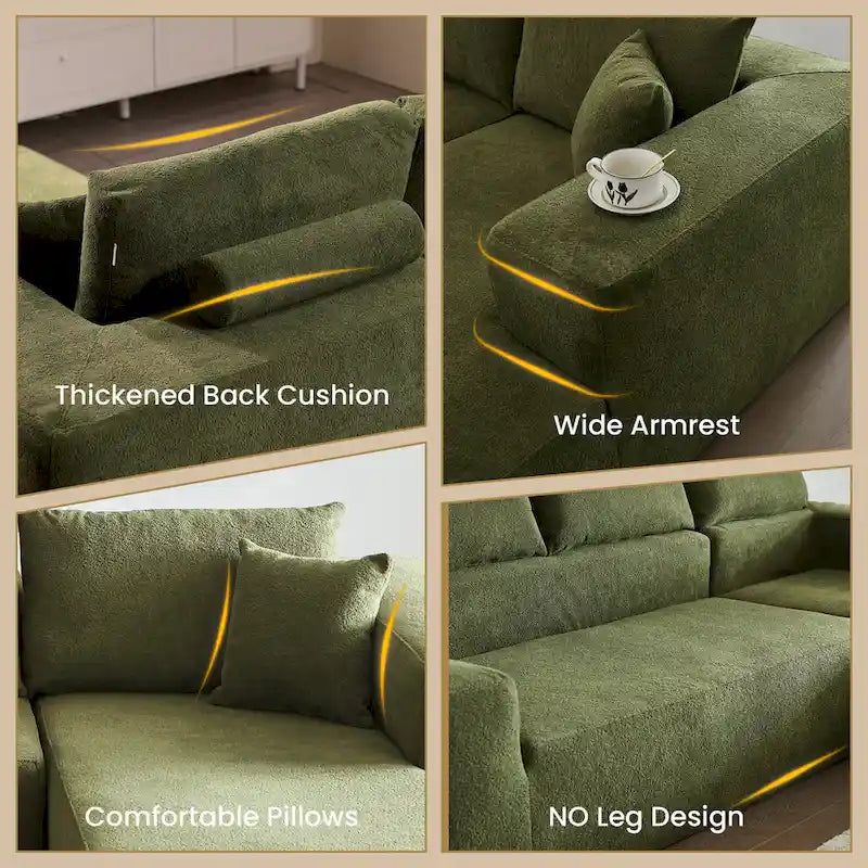 Modernes Polster-Chaiselongue-Sofa mit Kissen für das Wohnzimmer
