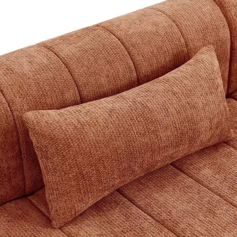 145.5 Modernes, wandelbares Ecksofa, Polster-Ecksofa für 4 Personen mit Schaumstoffkern, L-förmiges Wohnzimmer-Sofa-Panipeachy