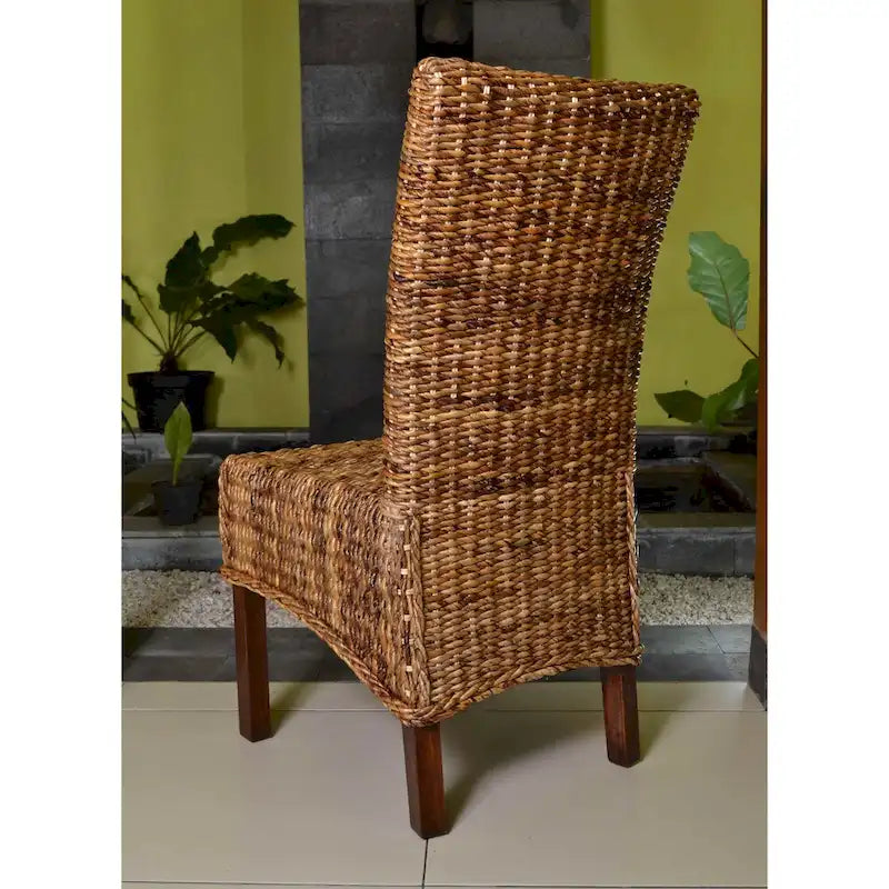 Arizona Esszimmerstuhl aus gewebtem Abaca/Mahagoni (2er-Set)