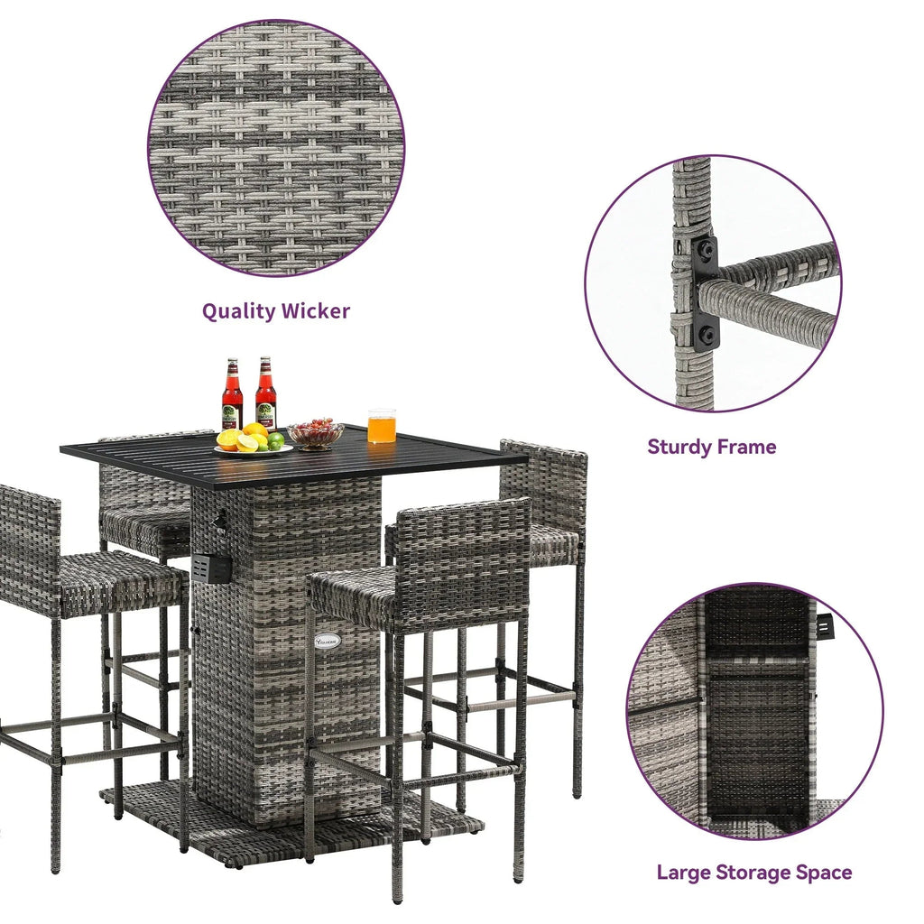 Moasis 5-teiliges Outdoor-Möbel-Set aus Polyrattan – 5-teilig