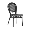 Flash Furniture Lourdes stapelbarer Thonet-Bistrostuhl für den gewerblichen Innen- und Außenbereich, PE-Rattan und Aluminiumgestell