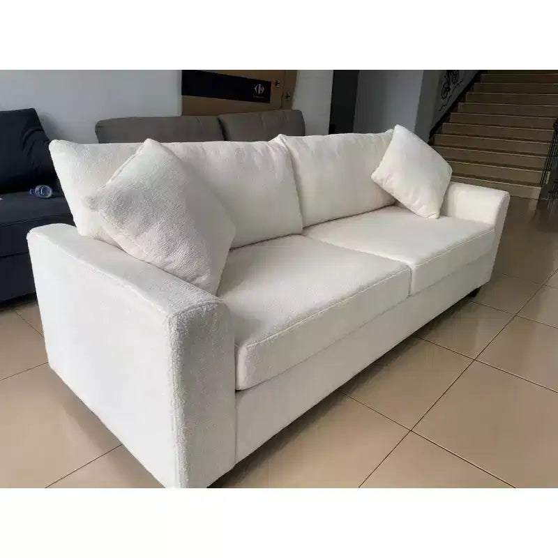 83W Modernes 3-Sitzer-Sofa mit tiefer Sitzfläche, weichem Stoff, breiter Armlehne, abnehmbarem, waschbarem Kissenbezug