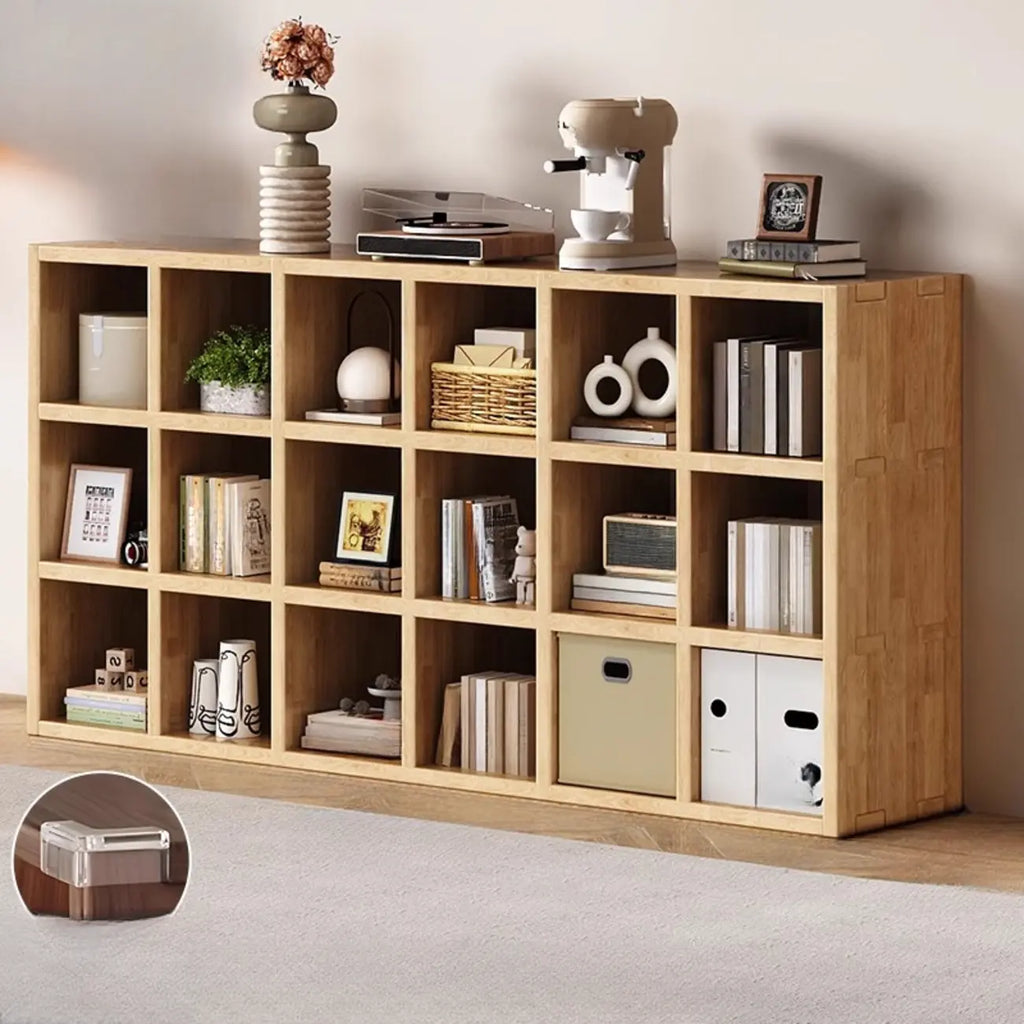 Modernes horizontales 8-faches Holzregal in Natur-Optik