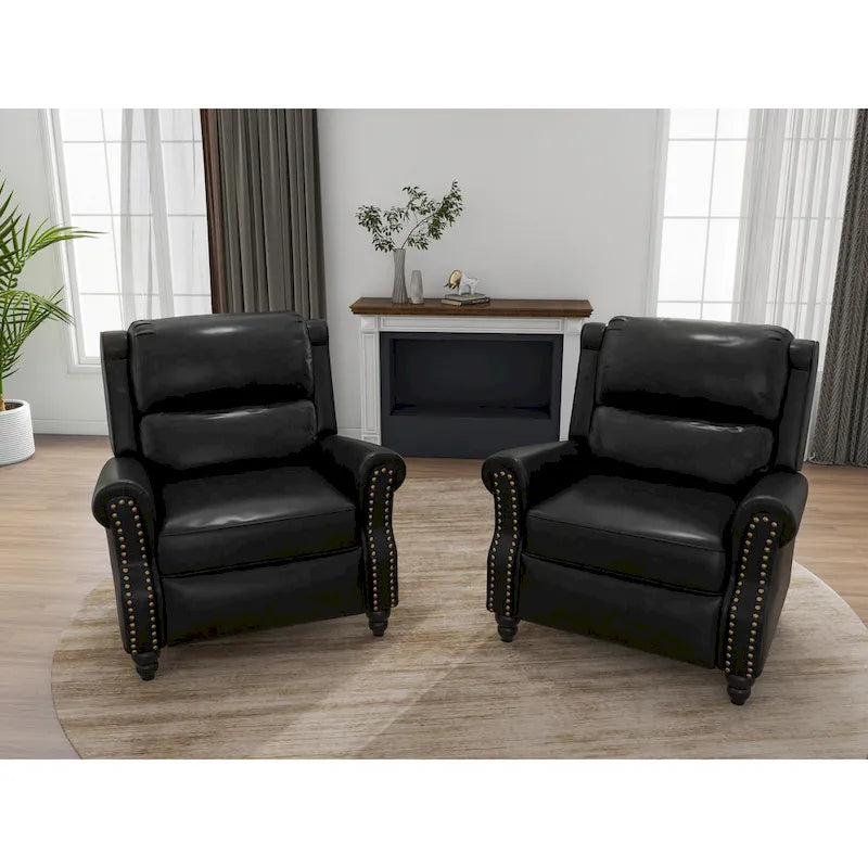 2er-Set moderner Polster-Relaxsessel mit Kunstleder/Stoffbezug