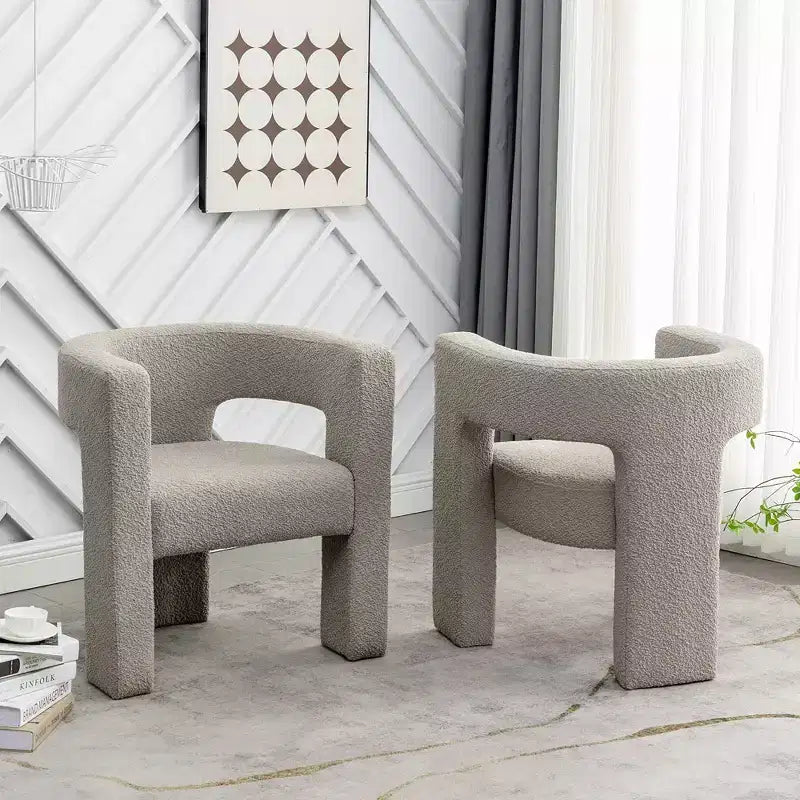 2er-Set 28 breite Polster-Sessel mit Bouclé-Bezug – Kinwell
