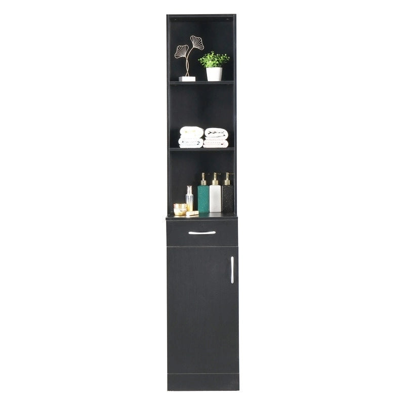 Hängeschrank fürs Badezimmer, Schwarz, High Cabinet
