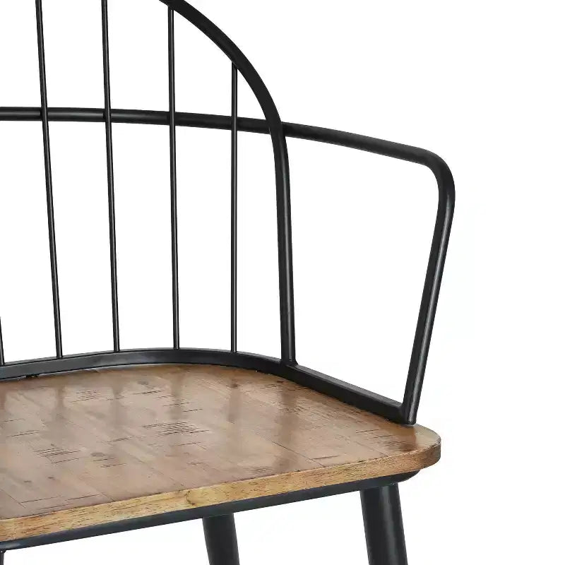 5-teiliges Esstisch-Set mit 4 Essstühlen und rundem/eckigem Tisch, Schwarz+Natur/Walnuss-ModernLuxe
