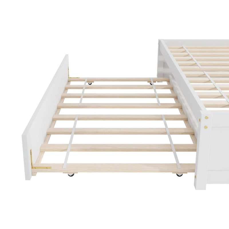 Doppelbett mit Einzelbett-Schiebebett und zwei Schubladen