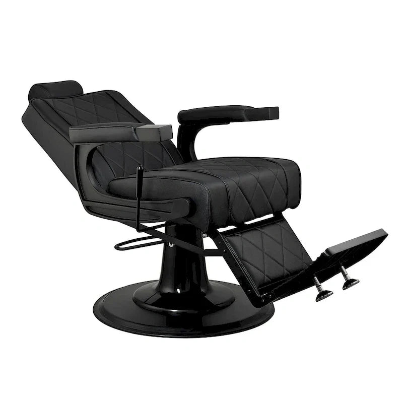 ROGERS Hochleistungs-Friseurstuhl, verstellbarer Friseurstuhl zum Stylen, Schwarz