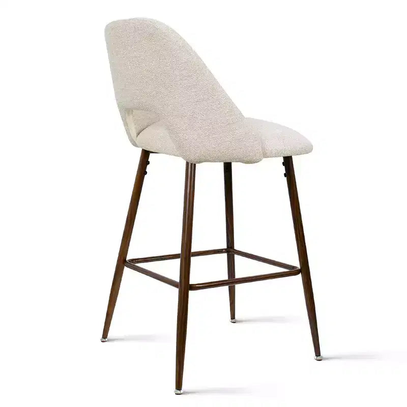 3er-Set Mid-Century Modern Barhocker in Thekenhöhe, 26 Zoll gepolsterte Kücheninselstühle mit Metallbeinen in Walnuss-Optik - Panipeachy