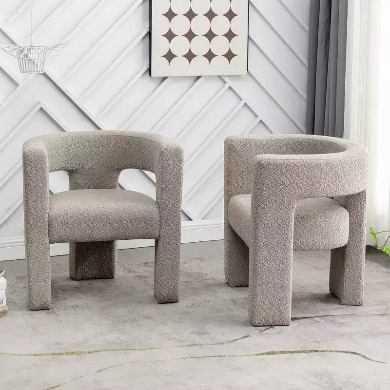 2er-Set 28 breite Polster-Sessel mit Bouclé-Bezug – Kinwell