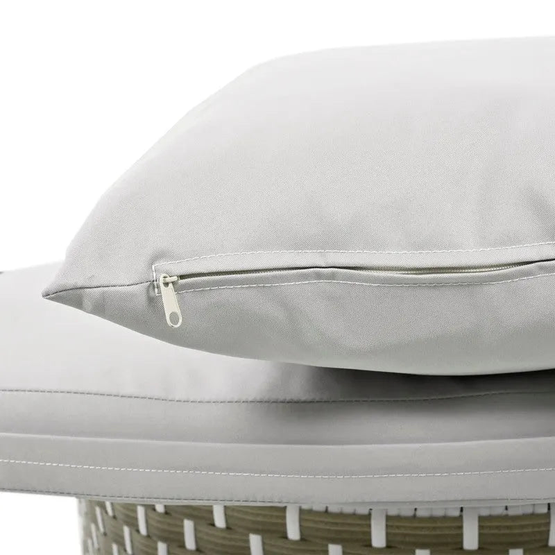 Rundes Outdoor-Tagesbett, zweifarbiges Flecht-Sonnenbett mit versenkbarem Dach
