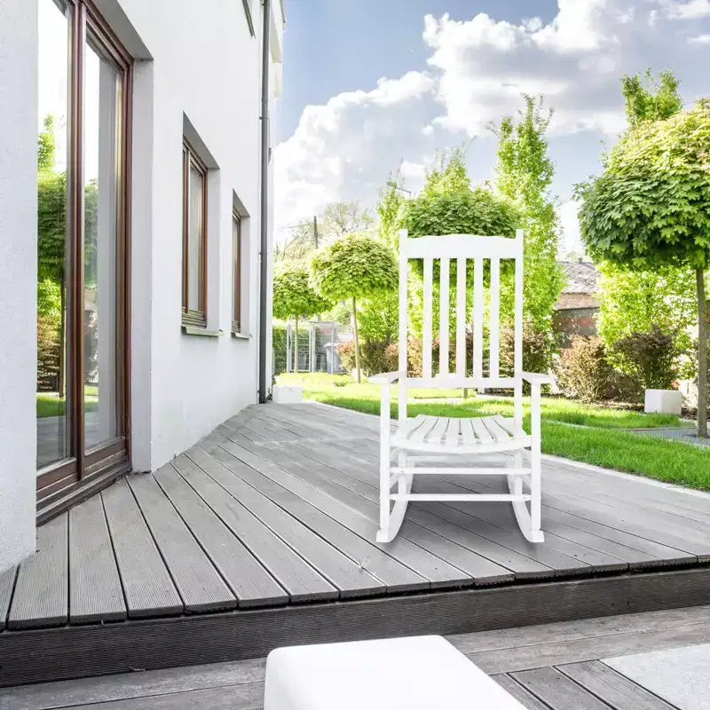 Karl Home | 24-Zoll-Terrassen-Schaukelstuhl aus Massivholz