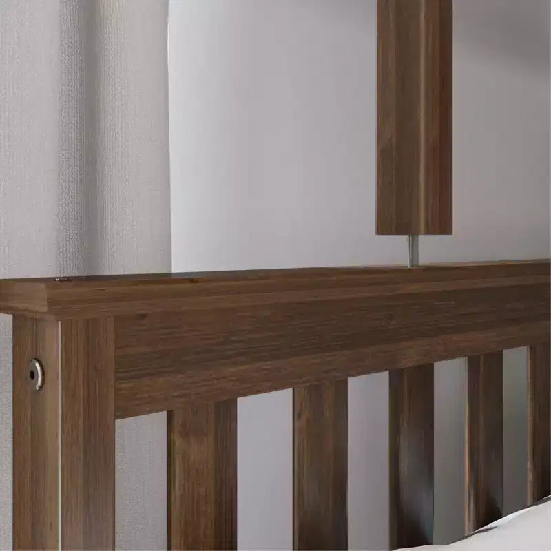 Max & Lily Etagenbett, oben Einzelbett, unten Doppelbett, Massivholz-Etagenbett mit Leiter für Kinder