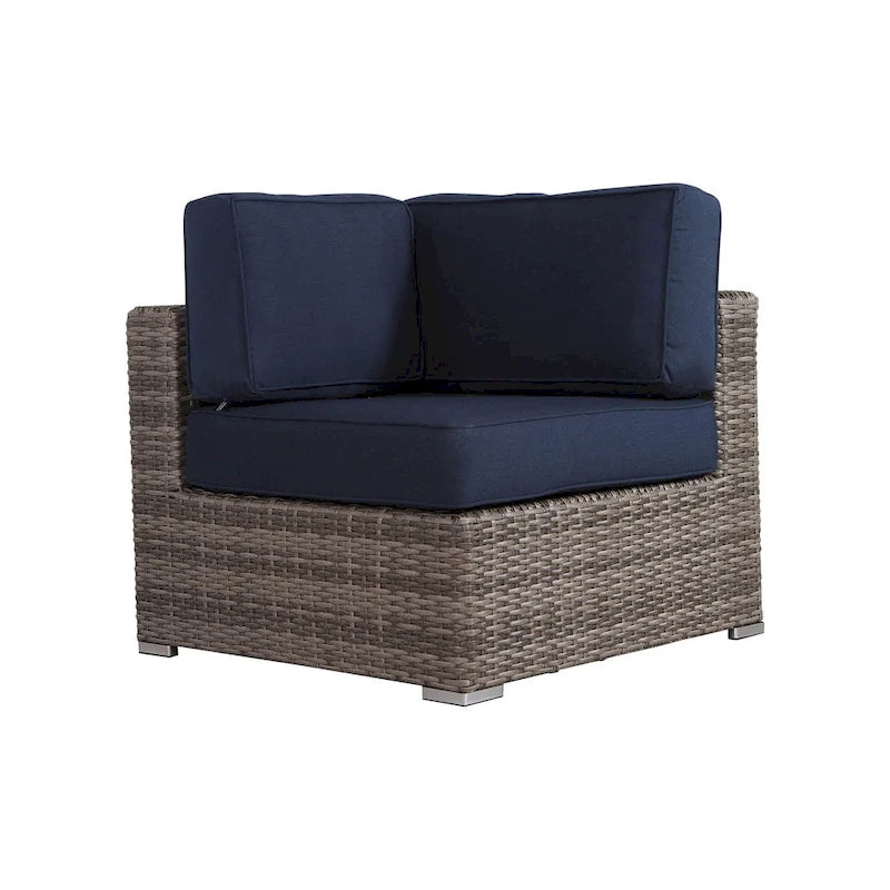 LSI Antibes 12-teiliges Lounge-Set aus grauem Flechtwerk und Aluminium