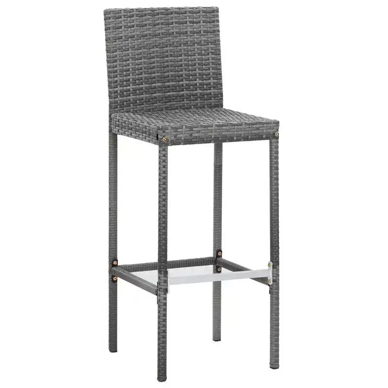 vidaXL Terrassenbar-Set 7-teilig Outdoor-Bartisch und Barstühle aus schwarzem Poly Rattan