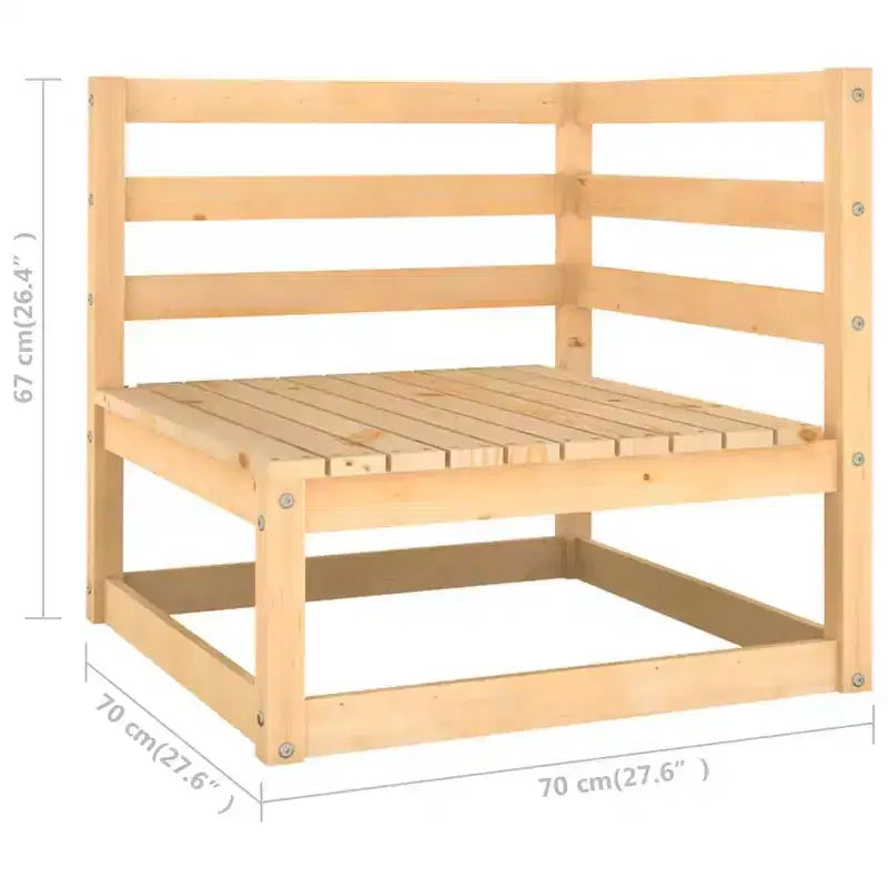 vidaXL 10-teiliges Gartenmöbelset, Outdoor-Ecksofa aus massivem Kiefernholz