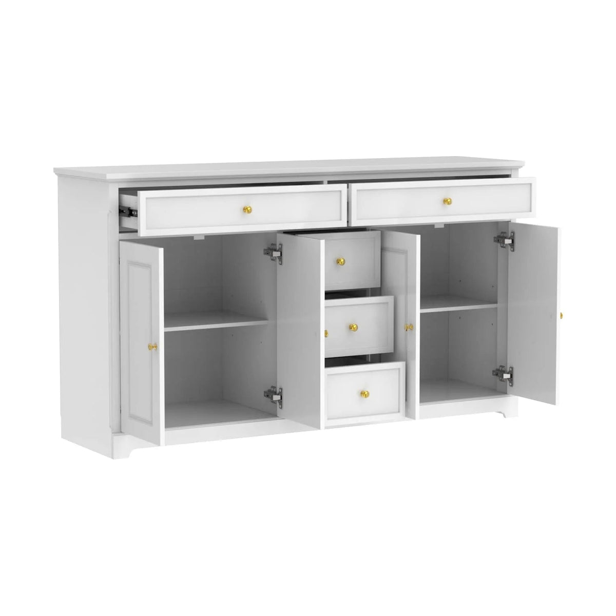 59,1 Sideboard Buffet Weiß Mid-Century Modern Contemporary Lackiert