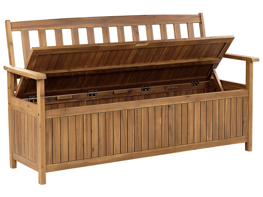 Gartenbank 160 cm mit Stauraum Akazienholz Braun