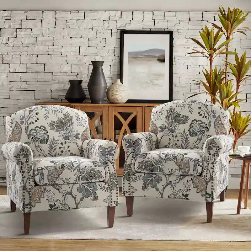 Giampiero Wohnzimmer-Sessel mit Ziernägeln, 2er-Set von HULALA HOME