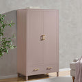 2-Tür-Kleiderschrank mit Schublade – Altrosa