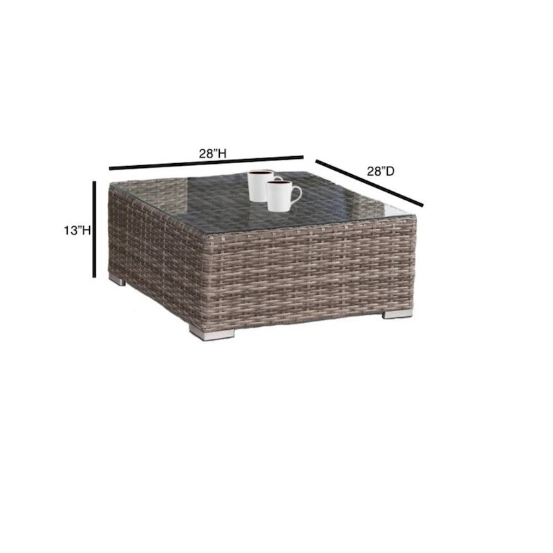 LSI Antibes 12-teiliges Lounge-Set aus grauem Flechtwerk und Aluminium