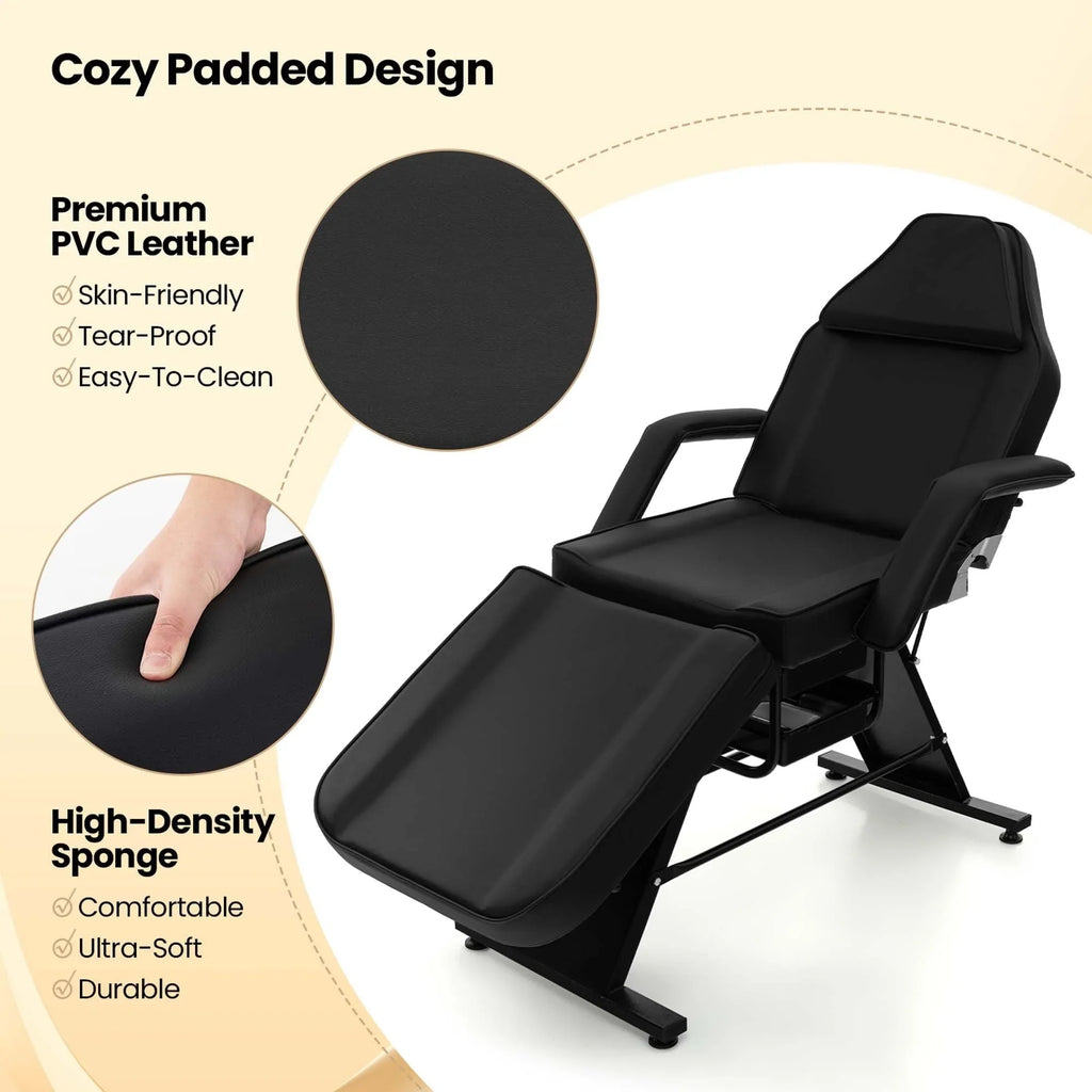 Costway 72 Massagebett mit hydraulischem Hocker und verstellbarer Rückenlehne &