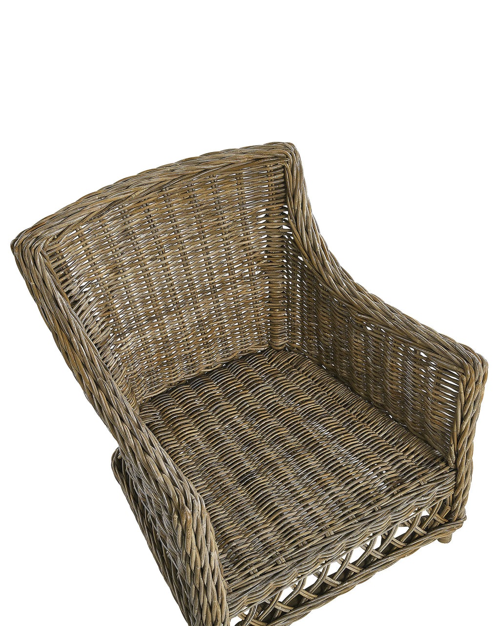 Gartenliege mit Fußstütze aus Naturrattan