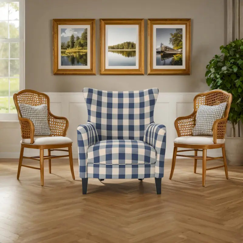 Moderner Retro-Armlehnstuhl, 30,25 Zoll hoch, gepolstert mit Holzbeinen für das Wohnzimmer