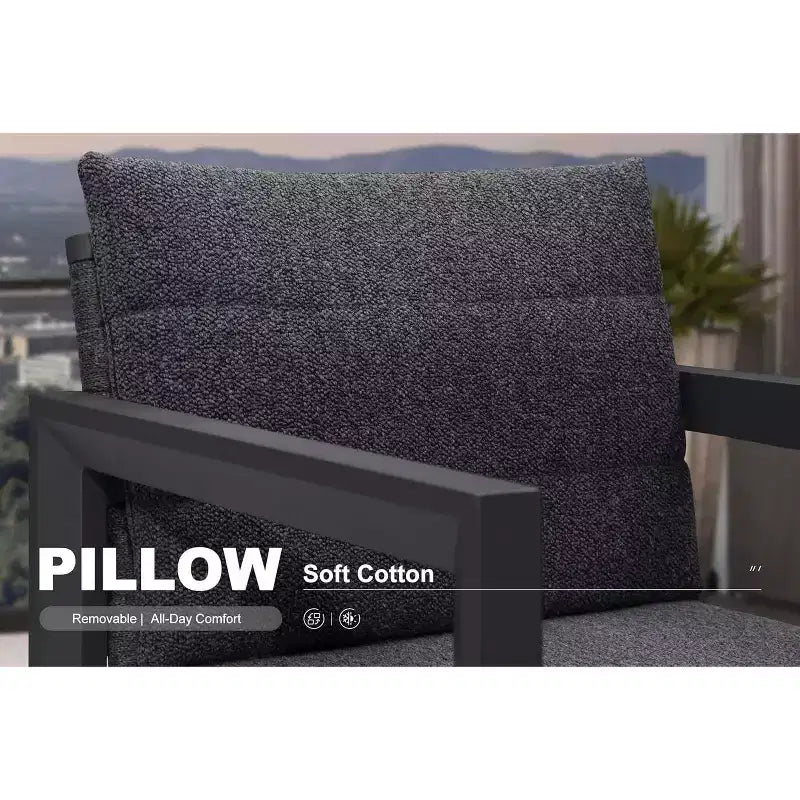 PURPLE LEAF luxuriöses Outdoor-Essgruppe aus Aluminium mit Tisch und Stühlen sowie abnehmbaren, dicken Sitzkissen