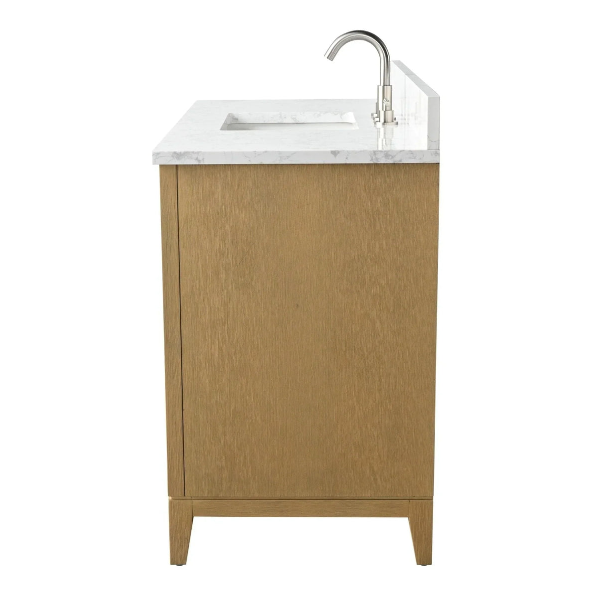 Vanity Art Badezimmerschrank mit Keramikwaschbecken und Platte aus technischem Marmor