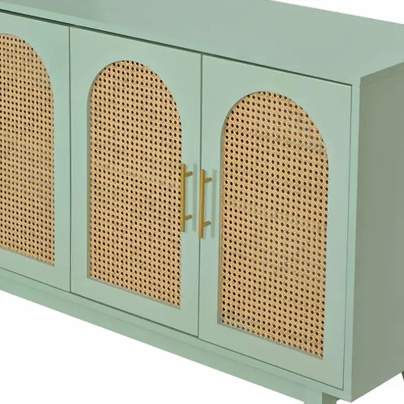 4-türiger Schrank mit Rattantüren