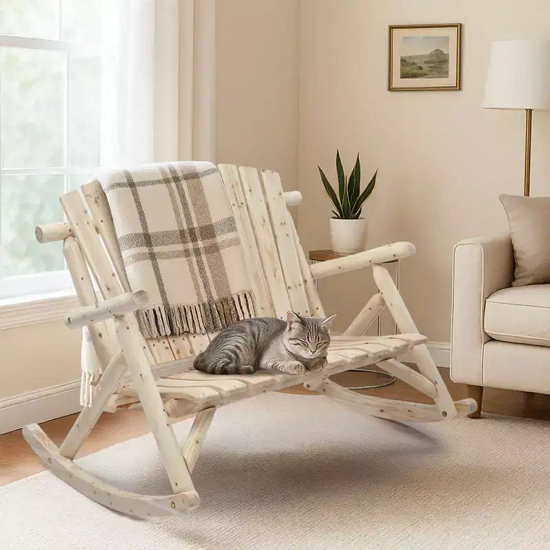 Karl Home | 47 Zoll hohe Outdoor-Schaukelbank aus Massivholz