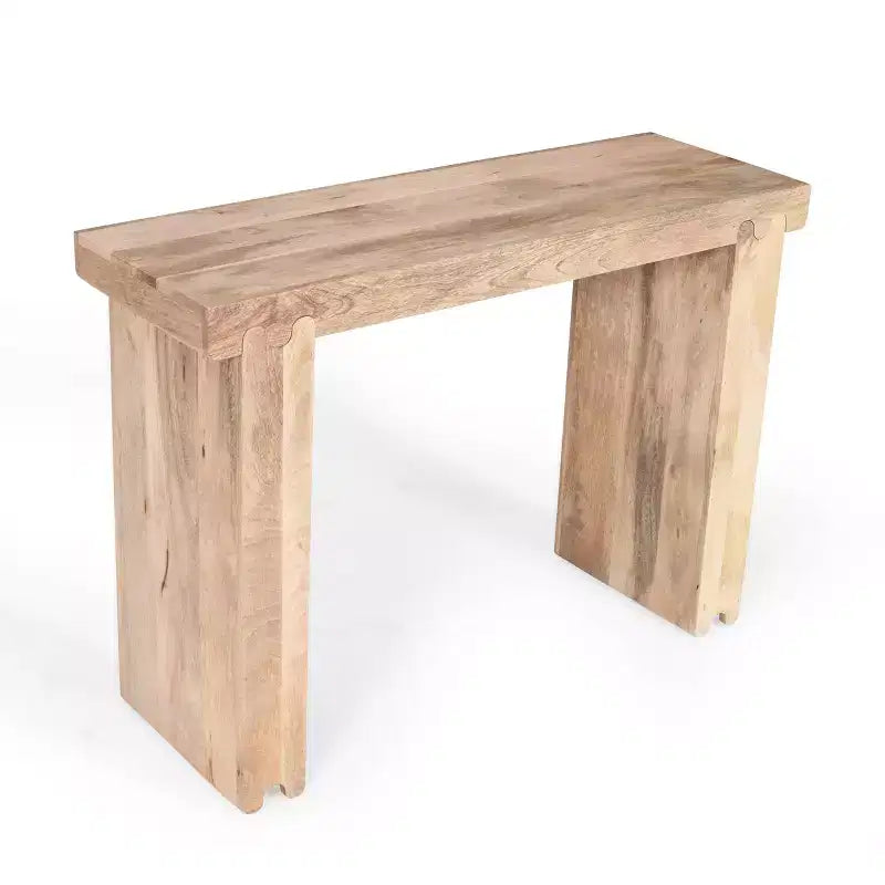 Whisen minimalistischer Konsolentisch im Landhausstil aus Mangoholz & Flurtisch mit verdickter Tischplatte