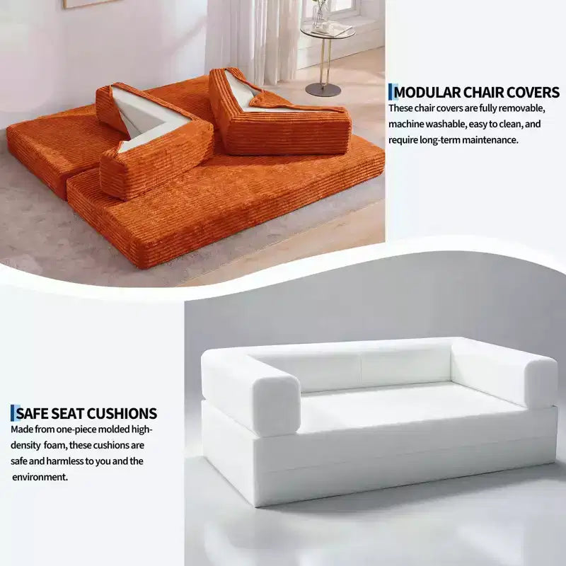 80,7" 5-in-1 ausklappbares Schlafsofa ??Kordsamt, 544 kg, keine Montage erforderlich