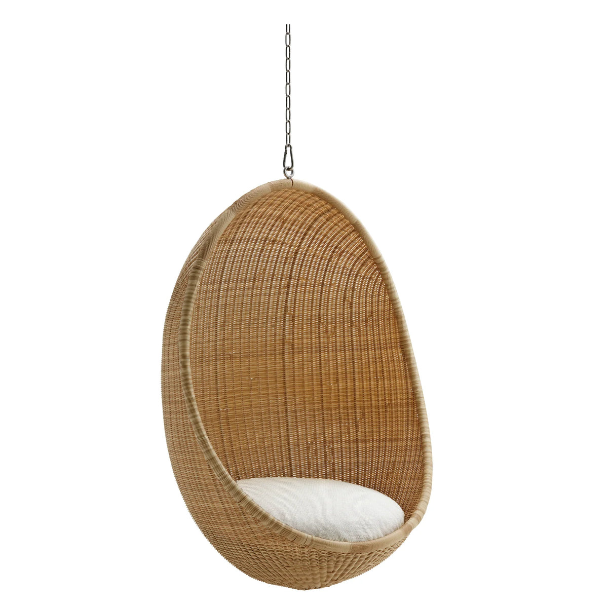 Hängesessel aus Rattan für den Außenbereich im Küstenstil mit Rundform – Terrasse