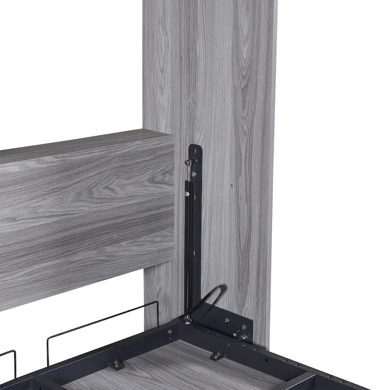 Das Holz-Schrankbett lässt sich zu einem Schrank zusammenklappen.