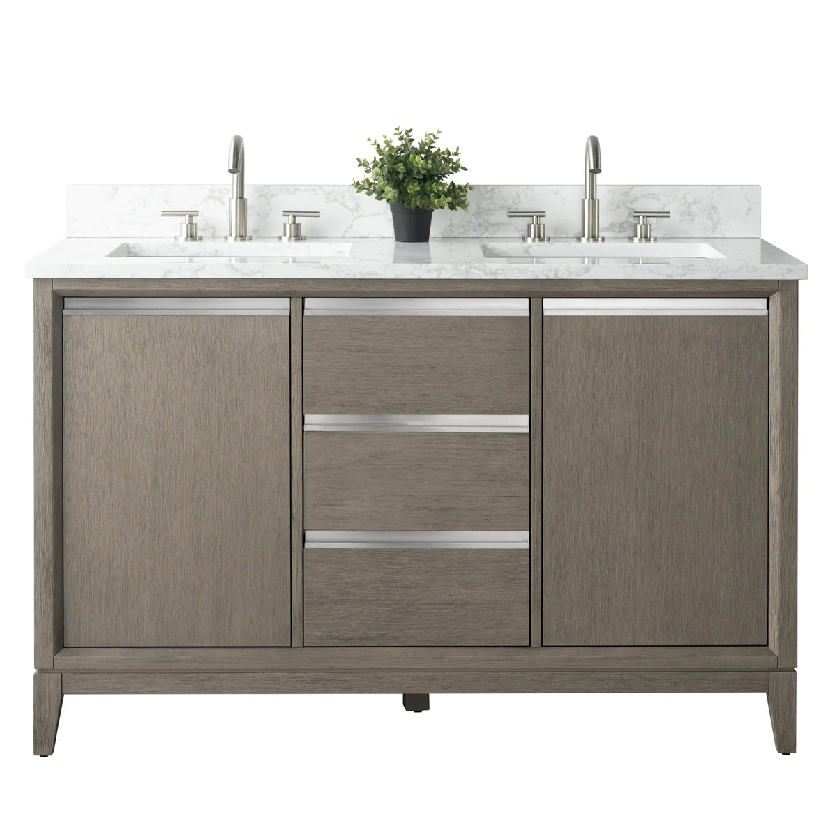 Vanity Art Badezimmerschrank mit Keramikwaschbecken und Platte aus technischem Marmor