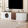70,8-Zoll modernes minimalistisches TV-Lowboard für Fernseher bis 80 Zoll, Entertainment-Center mit 3 Schubladen und 1 Ablage mit Metallgriffen