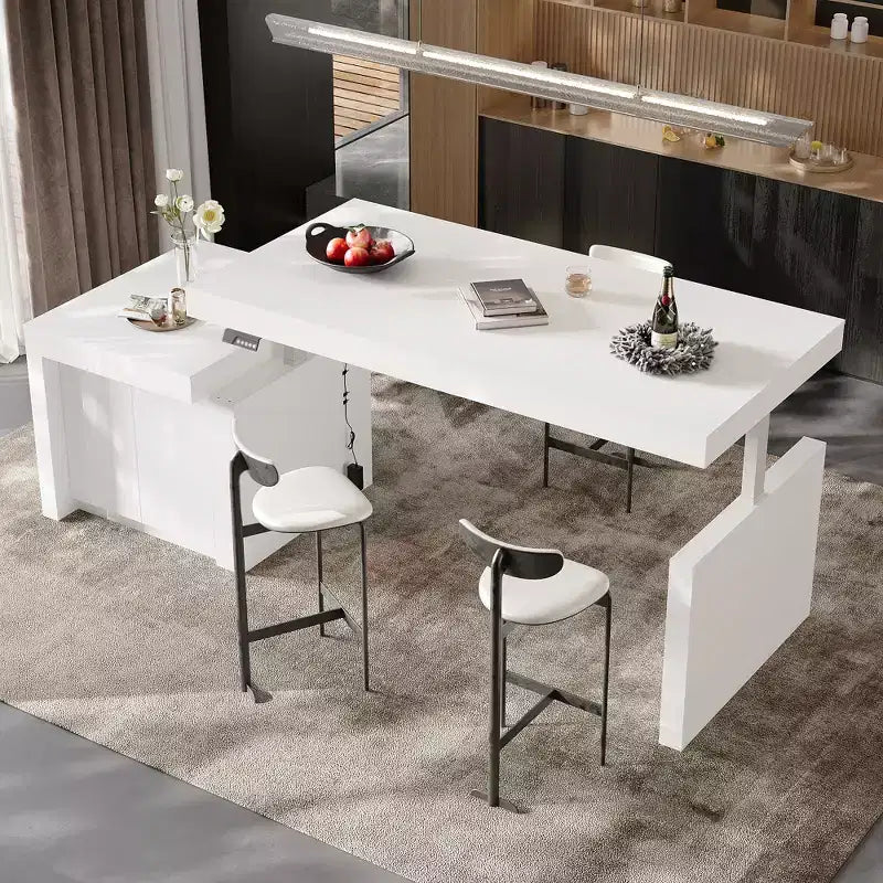 Hitow moderner 110W Hubtisch mit 3 Höhenspeichern, 119 cm max. Höhe, 68 kg Tragkraft, intuitive Bedienung, Kücheninsel/Frühstückstheke