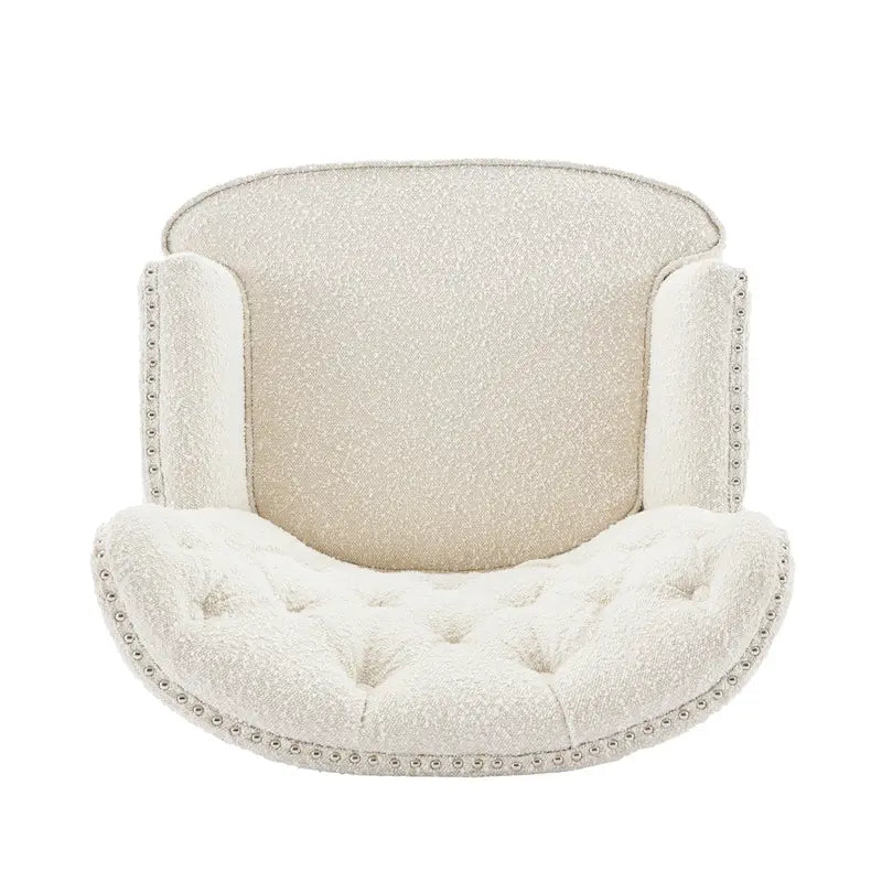 Almond Bouclé Club-Sessel mit Nagelkopfbeschlägen von Christopher Knight Home