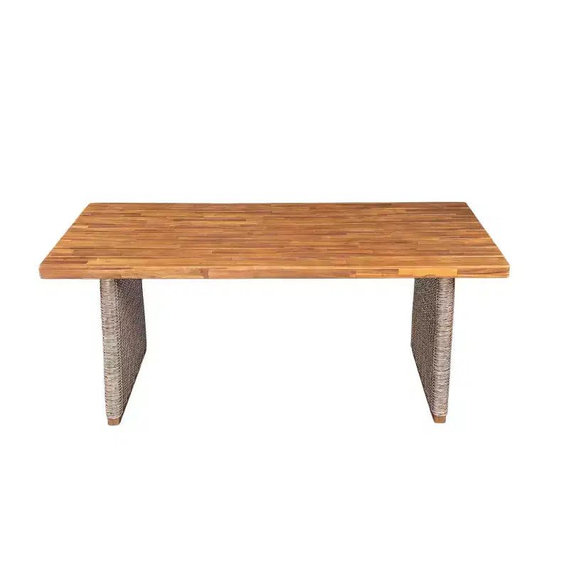 Christopher Knight Home Ferb 7-teiliges Boho-Gartenmöbelset aus Akazienholz und Korbgeflecht mit Sitzkissen