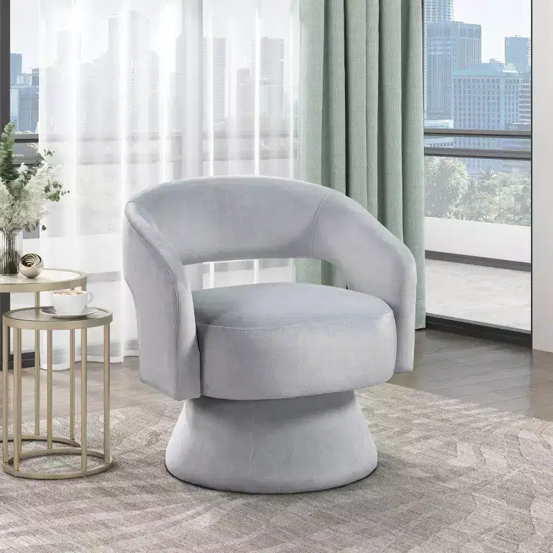 GDFStudio Hudson Moderner Luxus-Akzentstuhl mit Samtbezug und Drehfunktion