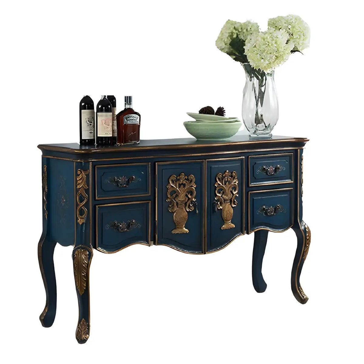Französischer Konsolentisch aus Kaffeholz mit Schubladen