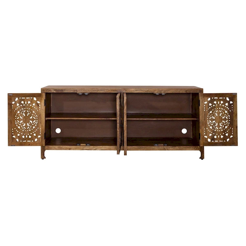 Marisol TV-Board im Used-Look in Honigbraun, 188 cm, mit 4 Türen